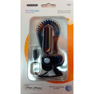 AT&T VC39253ATT Superior Car Charger with Lightning Adapter and USB Port   Retail Packaging: Cell Phones & Accessories