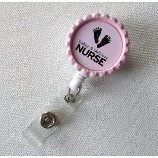 Labor and Delivery Nurse Baby Pink   ID Badge Holder   Badge Reel   Name Tag Badge   Nurse ID Badge Clip: Industrial & Scientific