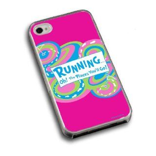 RunningOh! The Places You'll Go! iPhone Case (iPhone 4/4S) with Pink Background: Cell Phones & Accessories