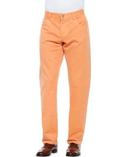 Mens Denim Selvedge Jeans, Orange   Isaia   Orange (34R)