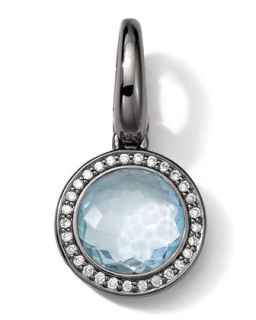 Black Sterling Silver Light Blue Topaz & Diamond Lollipop Charm   Ippolita  