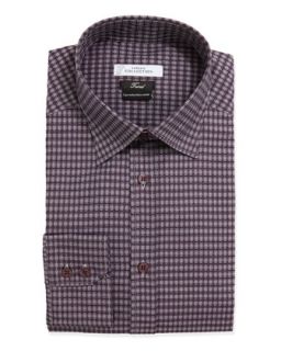 Mens Trend Fit Long Sleeve Check Dress Shirt, Purple   Versace   Purple (46)