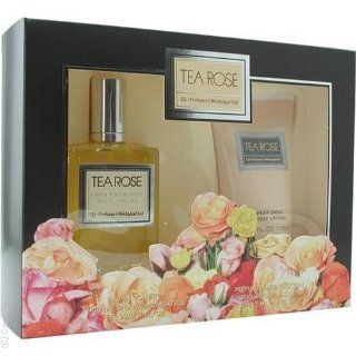 Tea Rose By Perfumers Workshop For Women. Set edt Spray 4 oz & Body Lotion 4.4 oz : Womens Perfume Gift Sets : Beauty
