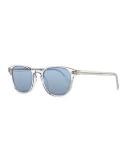 Plastic Square Sunglasses, Clear/Blue   Oliver Peoples   Clear