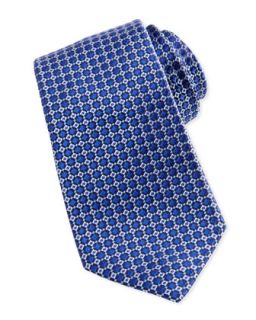 Mens Mini Box Neat Silk Tie, Blue/Aqua   Robert Graham   Blue