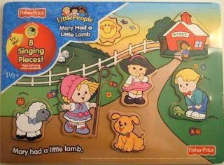 Fisher Price Little People "Mary Had a Little Lamb" 8 Piece Song & Sound Wood Tray Puzzle Toys & Games