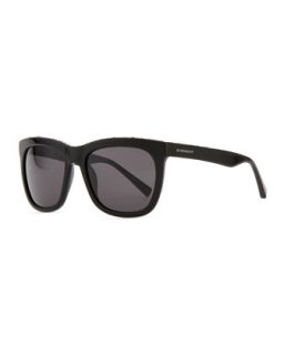 Crystal Trim Square Sunglasses, Black   Givenchy   Shny blk/Gry