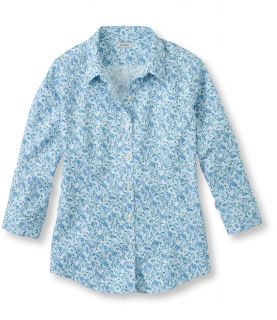 Wrinkle Resistant Pinpoint Oxford Shirt, Three Quarter Sleeve, Floral