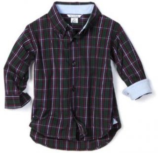 Hartstrings Baby Boys Infant Plaid Woven Button Front Shirt, Blackwatch, 12 Months: Clothing