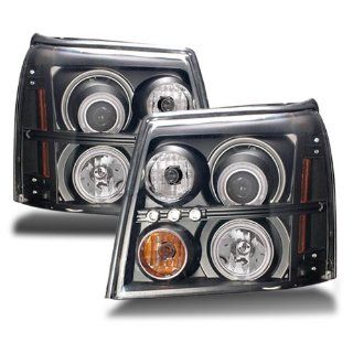 Cadillac Escalade ESV Black CCFL Halo Projector Headlights /w Amber (HID Compatible): Automotive