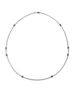 Classic Chain Silver Black Sapphire Lava Necklace, 36 L   John Hardy   Silver