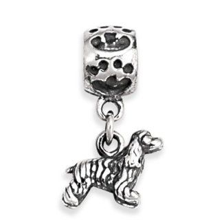 .925 Sterling Silver Cocker Spaniel Dog Animal Charm For Pandora, Chamilia, Biagi, Personality and Link Bracelets Jewelry