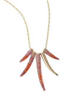 Pave Horn Gradient Long Necklace, Pink Multi   Sequin   Pink multi (ONE SIZE)