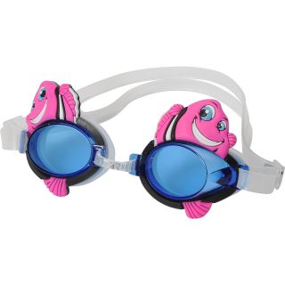 TYR Girls Charactyrs Happy Fish Goggles, Russet