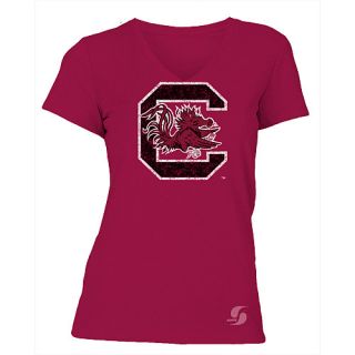 SOFFE Womens South Carolina Gamecocks No Sweat V Neck Short Sleeve T Shirt  