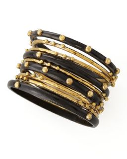 Shaba Bangle Set, Dark Horn   Ashley Pittman   Bronze