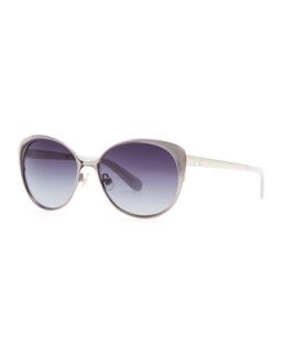 cassia enamel sunglasses, gray   kate spade new york   Gray