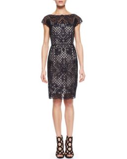 Womens Lace Embroidered Overlay Dress   Escada   Black (34)