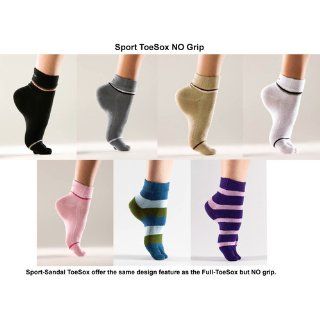 ToeSox Sport / Sandal Organic Cotton Toe Socks, Black, Small : Yoga Socks : Clothing