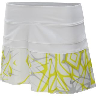 NIKE Womens Printed Pleated Woven Tennis Skirt   Size: Medium, White/silver