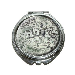Hundred Dollar Bills Money Currency Compact Purse Mirror  Personal Makeup Mirrors  Beauty