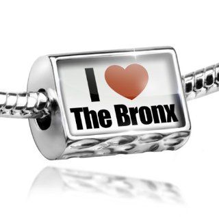 Charm I Love TheBronx region: New York, United States   Bead Fit All European Bracelets, Neonblond: Jewelry
