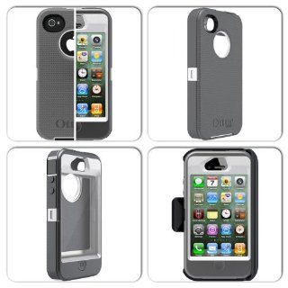Otterbox Defender Series Hybrid Case & Holster for iPhone 4 & 4S   Retail Packaging   White/Gunmetal Grey: Cell Phones & Accessories