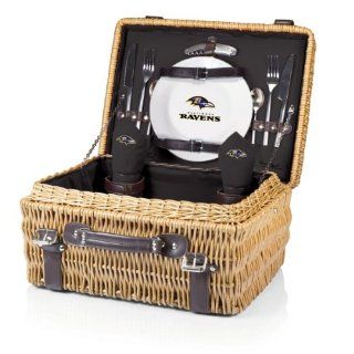 NFL Baltimore Ravens Champion Picnic Basket with Deluxe Service for Two : Sports & Outdoors