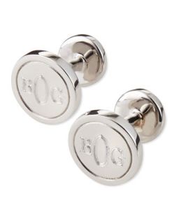 Mens Engraved Disc Cuff Links   Robin Rotenier   Gold
