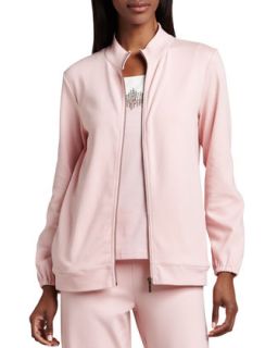 Womens Interlock Zip Jacket   Joan Vass   Blossom pink (3 (14/16))