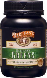Barlean's Organic Oils Barlean's Greens 750 mg Capsule, 120 Count Bottle: Health & Personal Care