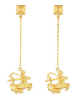 Golden Sagittarius Zodiac Earrings   Valentino   Gold