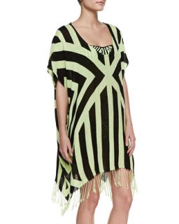Womens The Factory Printed Kaftan Coverup   Seafolly   Black/Lime (ONE SIZE)