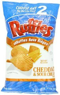 Frito Lays Ruffles Potato Chips, Cheddar and Sour Cream, 13.125 Ounce  Potato Chips And Crisps  Grocery & Gourmet Food