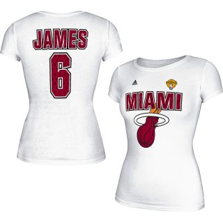 adidas Womens Miami Heat LeBron James Player Name And Number T Shirt   Size: