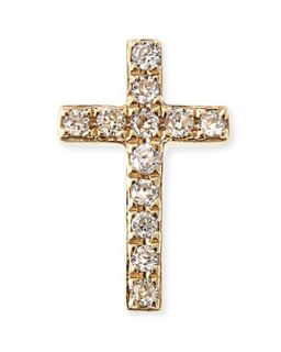 14k Gold Diamond Cross Single Stud Earring   Sydney Evan   Gold (14k )