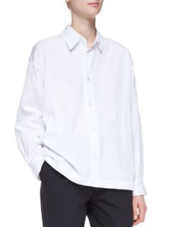 Womens Slim Shirt with Collar, White   eskandar   White (1)