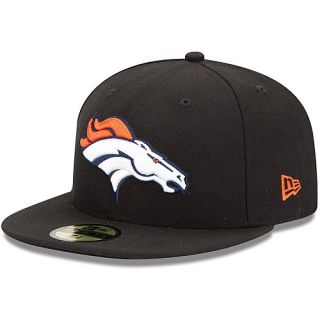 NEW ERA Mens Denver Broncos Solid Black 59FIFTY Fitted Cap   Size: 7.25, Black