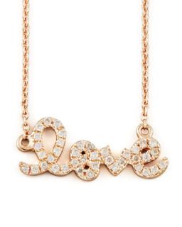 Rose Gold Diamond Love Necklace, Small   Sydney Evan   Rose gold