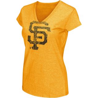 G III Womens San Francisco Giants Neon V Neck Short Sleeve T Shirt   Size: L,