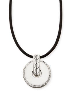 Mens Classic Chain Round Pendant Necklace   John Hardy   Silver