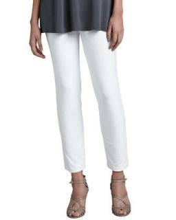 Womens Slim Ankle Pants, Petite   Eileen Fisher   White (PL (14/16P))