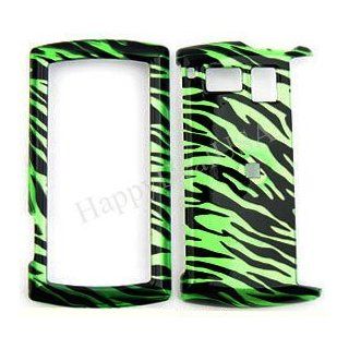 GREEN WITH BLACK ZEBRA ANIMAL STRIP SNAP ON HARD SKIN FACEPLATE PHONE SHIELD COVER CASE FOR SANYO INCOGNITO 6760 + BELT CLIP: Cell Phones & Accessories