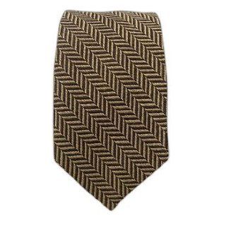 Wool Herringbone Brown and Taupe 3" Patterned Tie at  Mens Clothing store: Neckties