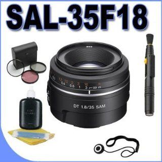 Sony Alpha SAL35F18 A mount Wide Angle Lens (Black) + Filter Kit + Lens Pen Cleaner + lens Cleaning Kit BigVALUEInc Accessory Saver Bundle : Digital Slr Camera Lenses : Camera & Photo