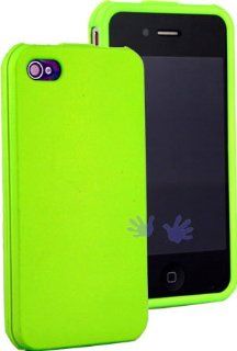HHI Rubberized Coating ABS Hard Case For iPhone 4   Neon Green: Cell Phones & Accessories