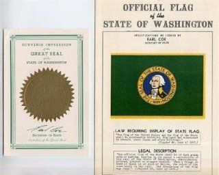 1956 Washington State Tourist Information Packet Song Seal Flag Postcards : Everything Else