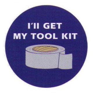I'll Get My Tool Kit Duct Tape Button SB4553: Novelty Buttons And Pins: Clothing