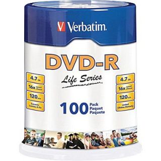 Verbatim, 100/Pack DVD R Life Series