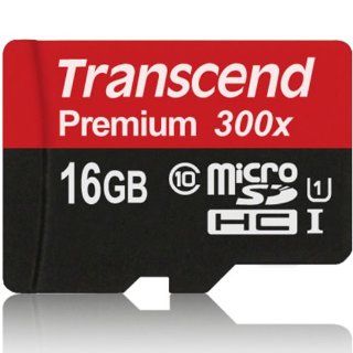 Transcend Information 16 GB MicroSDHC Class 10 UHS 1 Memory Card (TS16GUSDCU1): Computers & Accessories
